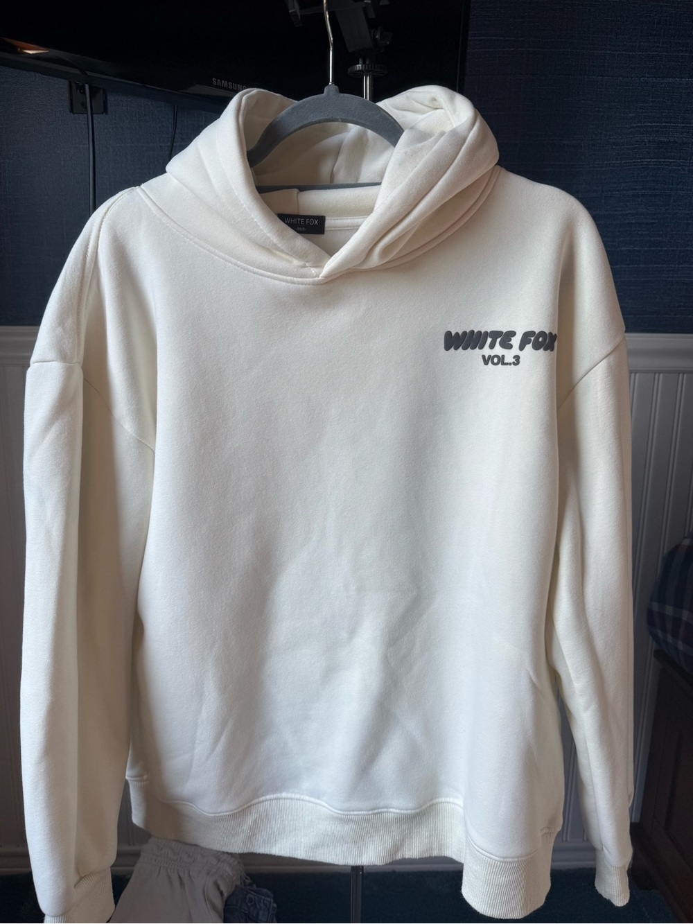 White Fox Boutique Cream Hoodie Sweatshirt